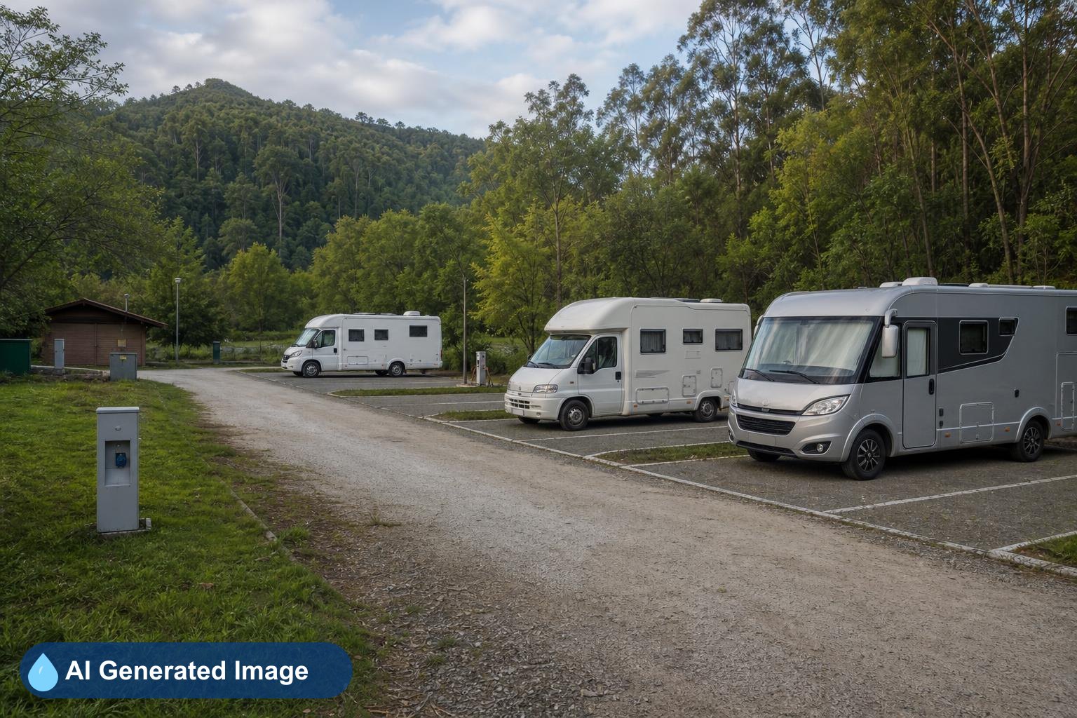 Área de autocaravanas Área autocaravanas fragas del Eume en Monfero, A Coruña