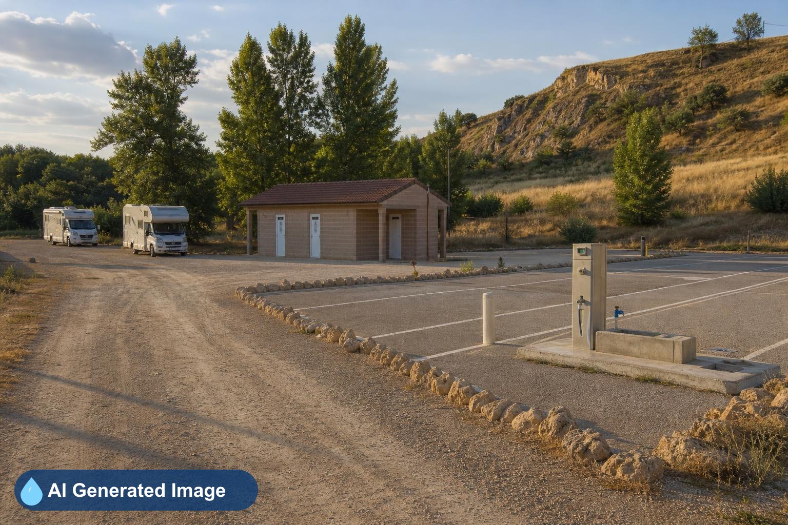 Área de autocaravanas Parking de Caravanas - Parking Alhambra en Pezuela de las Torres, Madrid