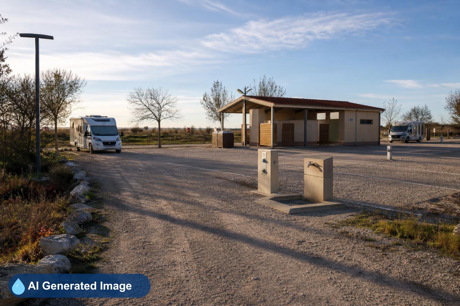 Área de autocaravanas Aparcamiento Caravana y Autocaravanas en Nuevo Baztán, Madrid