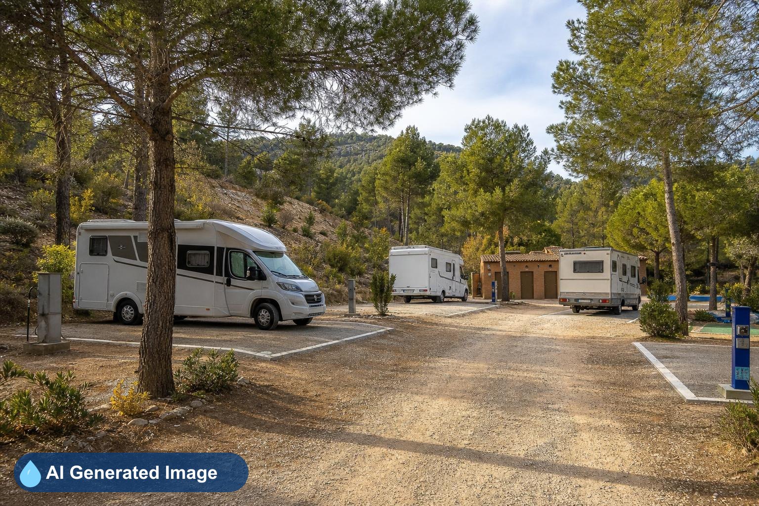 Área de autocaravanas Camping Gironella en Gironella, Barcelona