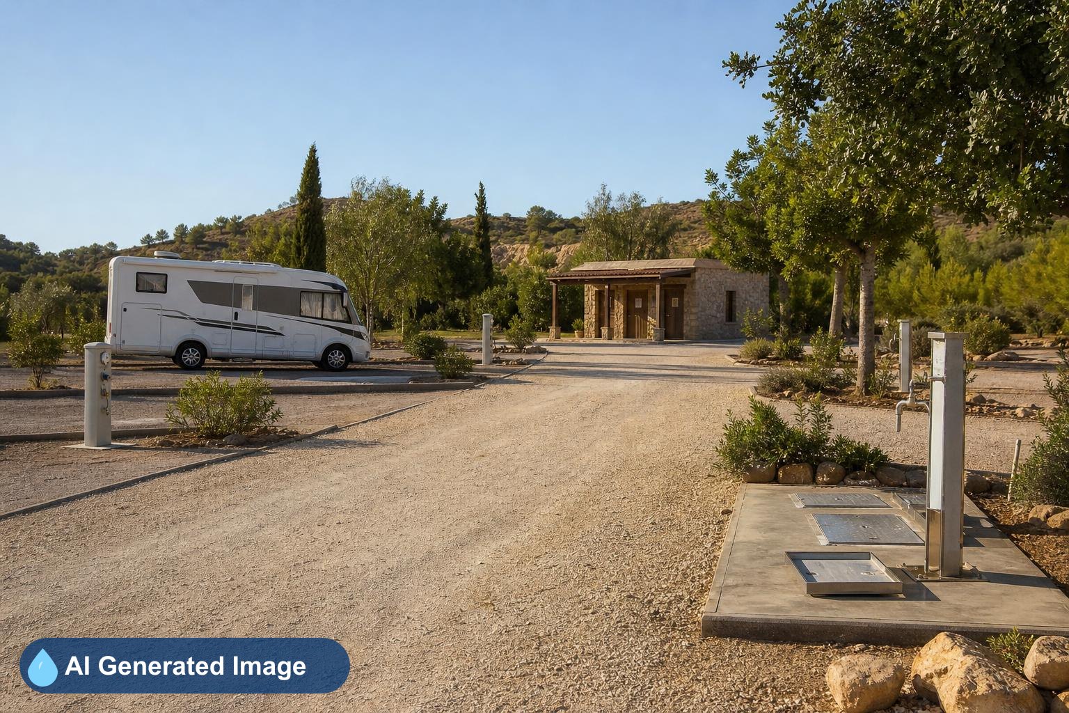 Área de autocaravanas Nuevo Camping Los Viveros en Calasparra, Murcia