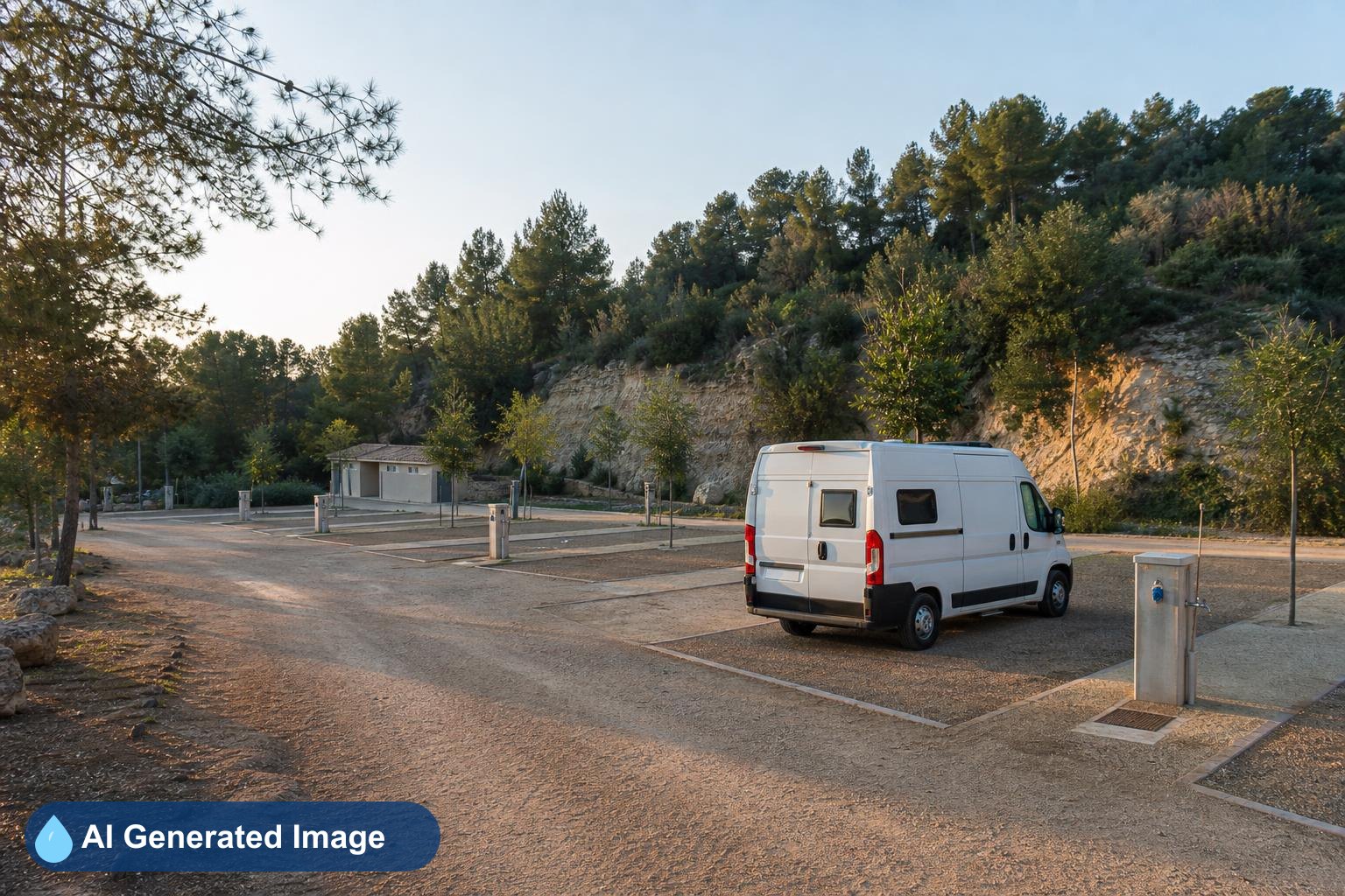 Área de autocaravanas Área autocaravanas Can Julià en La Colònia Güell, Barcelona