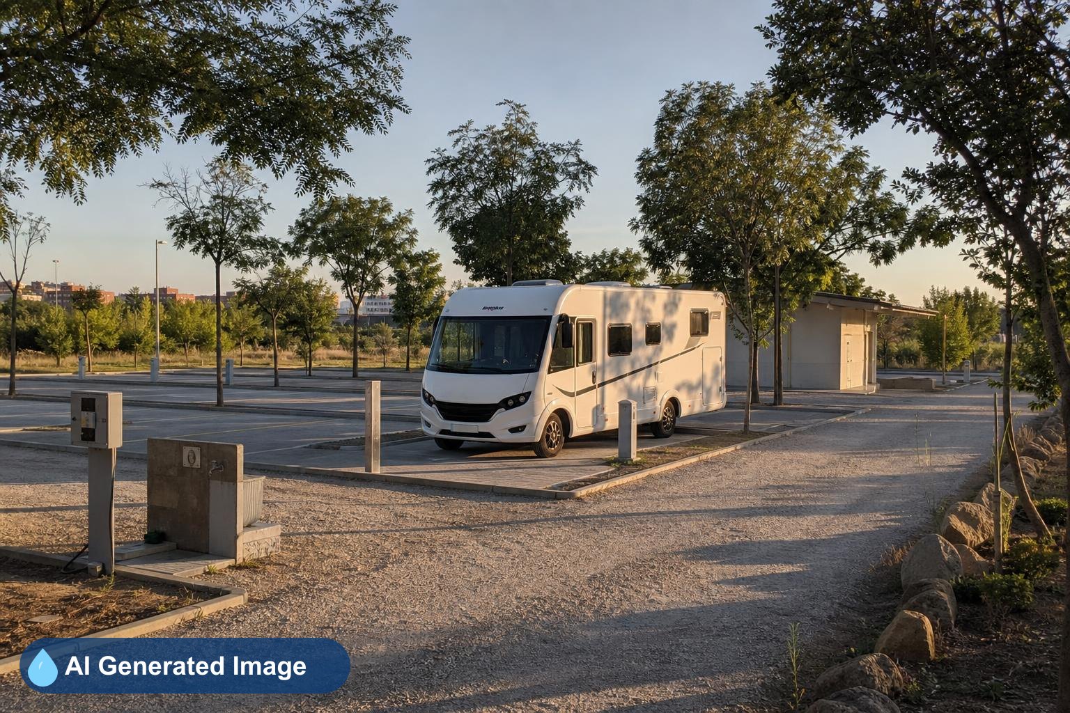 Área de autocaravanas Área camper Vallecas en Madrid, Madrid