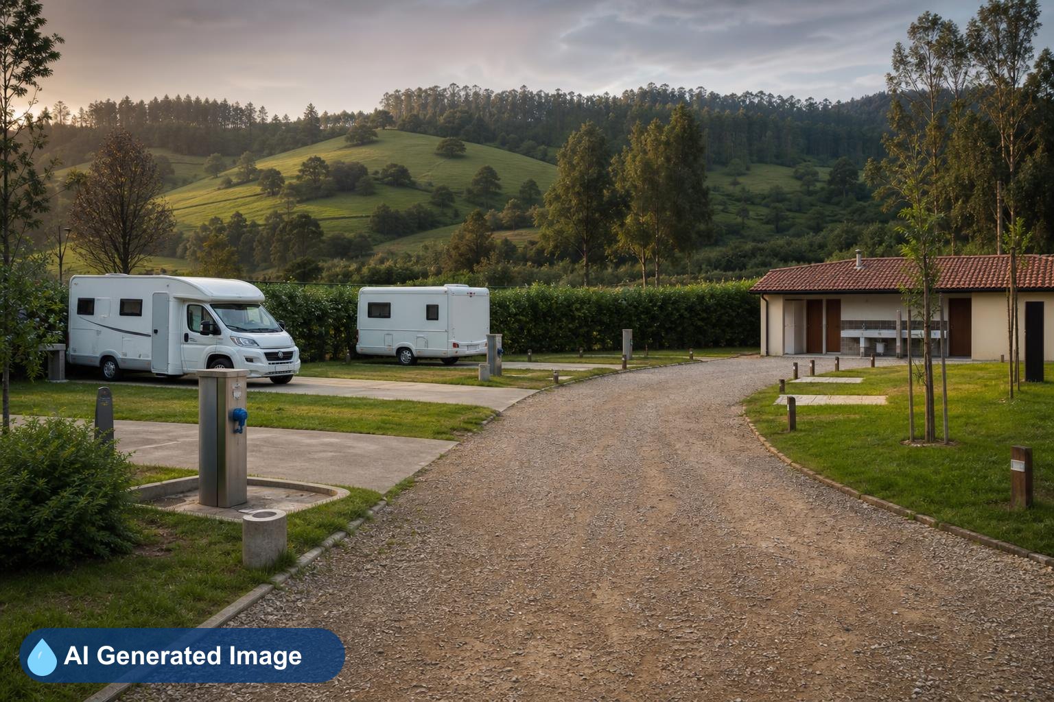 Área de autocaravanas Área autocaravanas Las Hazas en Cóbreces, Cantabria