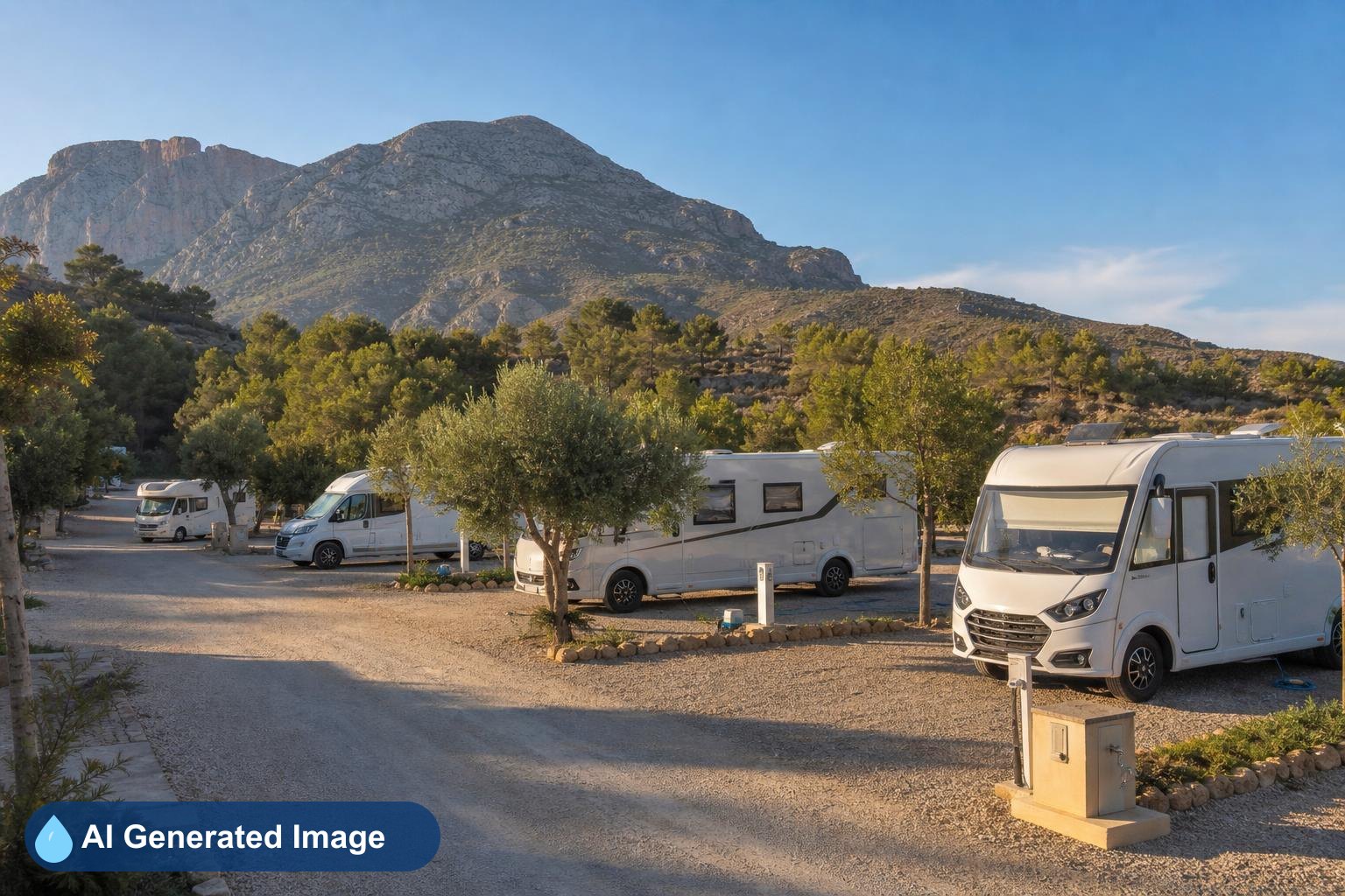 Área de autocaravanas Camping Puig Campana en Finestrat, Alicante