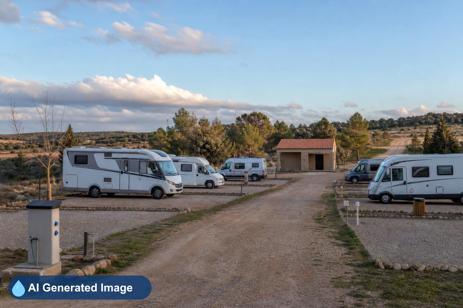 Área de autocaravanas Asociacion camping, La Isla en Buendía, Cuenca