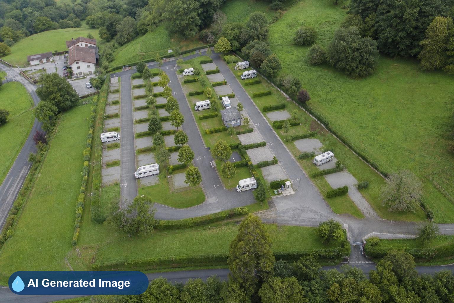 Área de autocaravanas Camping Oliden en Oiartzun, Gipuzkoa